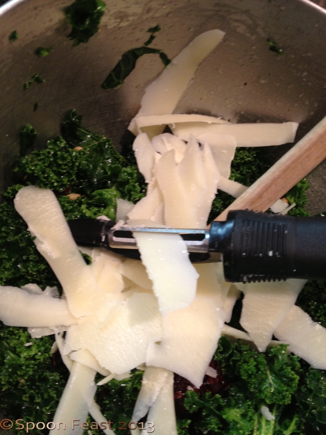 Peel Parmesan into the salad with a peeler.
