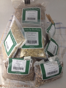 A pile of herbal supplies